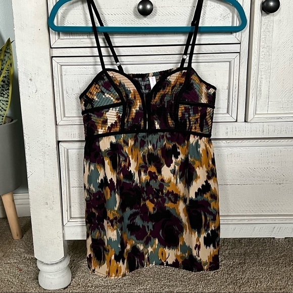 Xhilaration Multicolored Black Purple Teal Gold Camisole Strappy Tank Top Medium - Picture 1 of 6